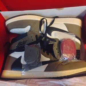 Jordan Black and Olive Athletic Shoes